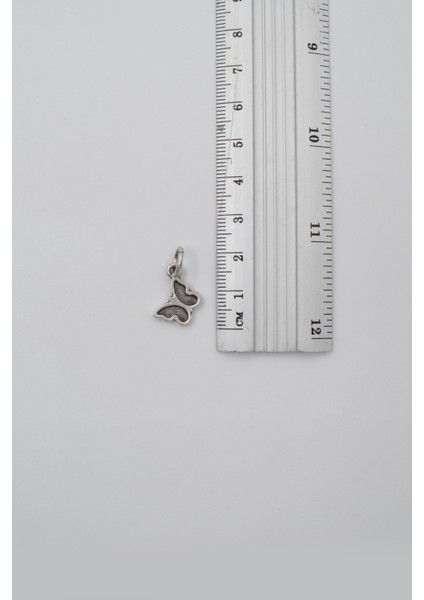 Minimalist Kelebek Düz Ezme Zincir Kolye - Antik Gümüş Kaplama - Kadın Erkek - 60 cm modelleri
