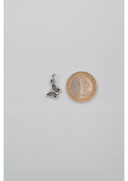 Minimalist Kelebek Düz Ezme Zincir Kolye - Antik Gümüş Kaplama - Kadın Erkek - 60 cm fırsatları