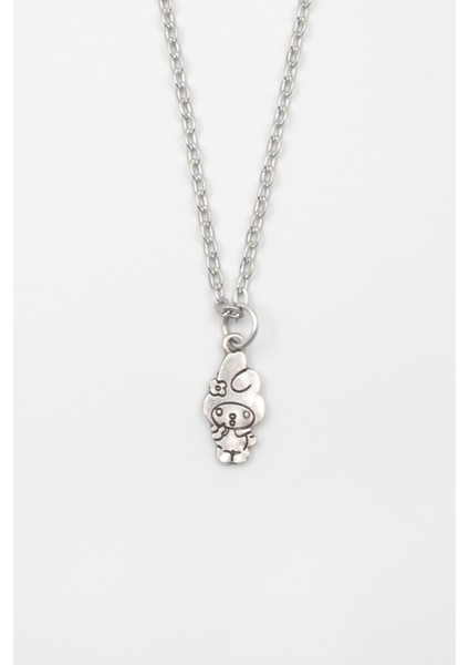 Sanrio My Melody Kolye - Düz Ezme İthal Zincirli Unisex Gümüş Kaplama - 60 cm