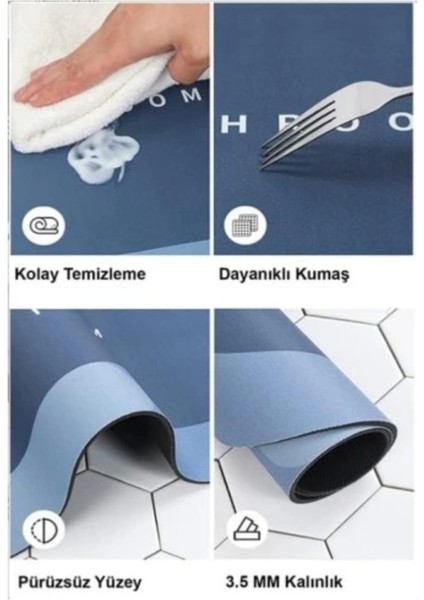 Çok Renkli Süper Emici Banyo Paspası, Yumuşak ve Şık Tasarım fırsatları
