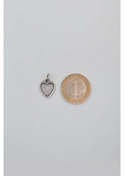 Minimalist Kalp Düz Ezme Zincir Kolye - Antik Gümüş Kaplama - Kadın Erkek - 60 cm indirimleri