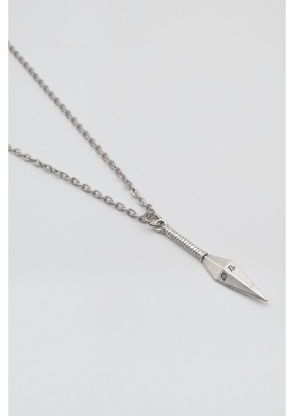 Anime Ninja Kunai Düz Ezme Zincir Kolye - Antik Gümüş Kaplama - Kadın Erkek - 60 cm fiyatları