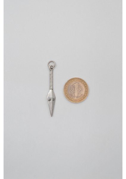 Anime Ninja Kunai Düz Ezme Zincir Kolye - Antik Gümüş Kaplama - Kadın Erkek - 60 cm indirimleri
