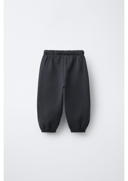 Erkek Çocuk Pamuklu Kırmızı Penguen Baskılı Sweat & Siyah Eşofman Takım – Oversize