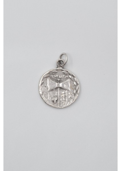 İki Yüzlü Janus Düz Ezme Zincir Kolye - Antik Gümüş Kaplama - Kadın Erkek - 60 cm indirimleri