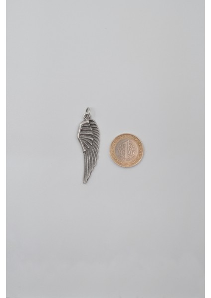 Melek Kanadı Düz Ezme Zincir Kolye - Antik Gümüş Kaplama - Kadın Erkek - 60 cm indirimleri