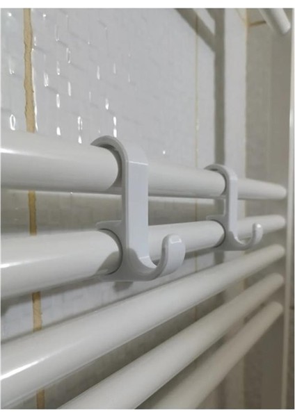 Beyaz 6'lı Havlupan Askısı, Şık ve Pratik Havlu Tutucu Seti