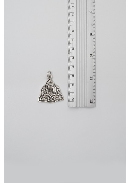Triquetra - Kelt Düğümü Düz Ezme Zincir Kolye - Antik Gümüş Kaplama - Kadın Erkek - 60 cm fırsatları