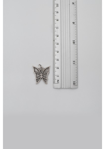 Kelebek Düz Ezme Zincir Kolye - Antik Gümüş Kaplama - Kadın Erkek - 60 cm fırsatları