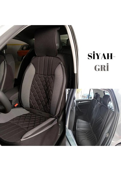 Fiat Stilo Oto Koltuk Minderi Ön Arka 5'li Takım Siyah Gri Elegance Model Scr