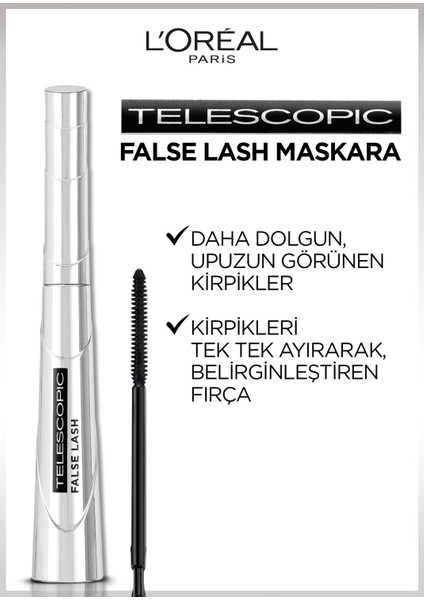 paris False Lash Telescopic Fiber Siyah Maskara & Eye Paint 204 Over The Blue fırsatları