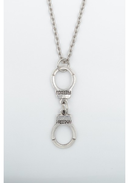 Kelepçe Gümüş Kaplama Düz Zincir Kolye