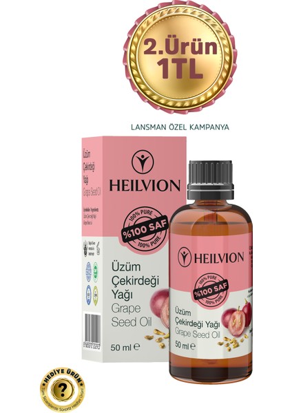 %100 Saf ve Doğal Soğuk Sıkım Üzüm Çekirdeği Yağı 50ML