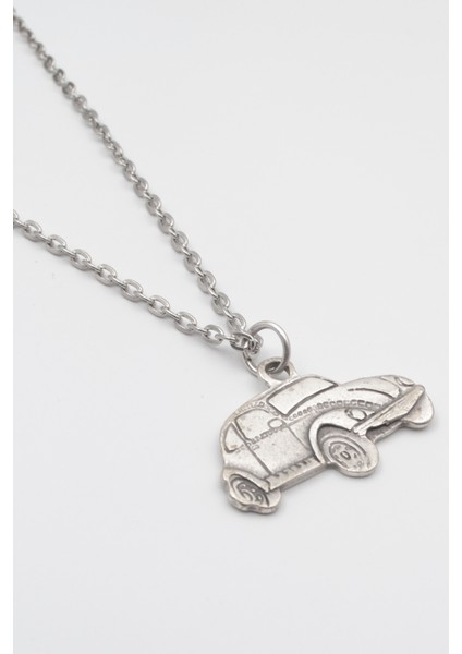 Nostaljik Vosvos Düz Ezme Zincir Kolye - Antik Gümüş Kaplama - Kadın Erkek - 60 cm fiyatları