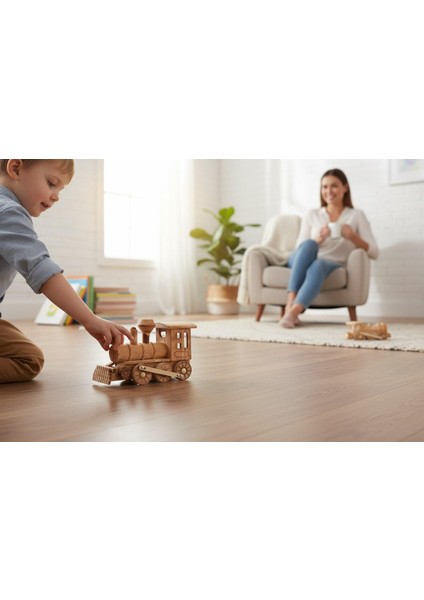 El Yapımı Doğal Ahşap Tren Oyuncak – Dekoratif Demiryolu Maketi Koleksiyon Çocuk Hediyesi fiyatları