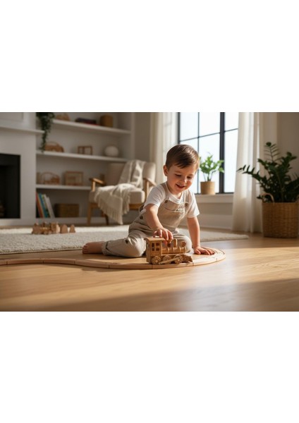 El Yapımı Doğal Ahşap Tren Oyuncak – Dekoratif Demiryolu Maketi Koleksiyon Çocuk Hediyesi modelleri