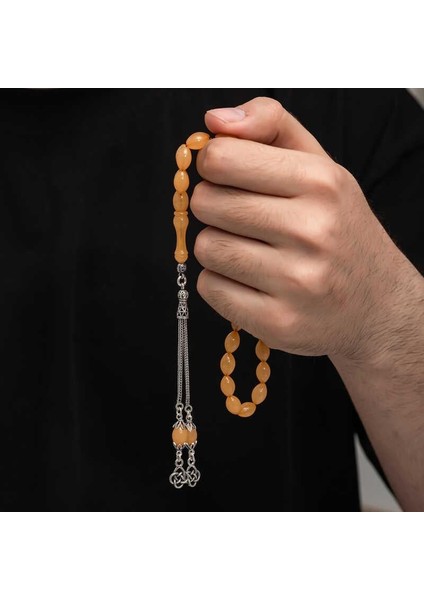 Hk Sıkma Kehribar Tesbih Gümüş Püskül |gümüş Takı Hediyelik Ürünler modelleri