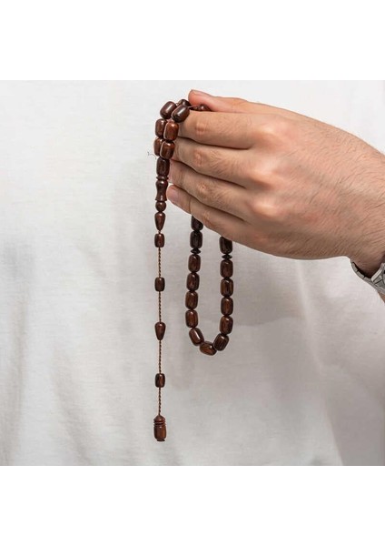 Hk Sıkma Kehribar Tesbih Fıçı Kesim Koyu Kahverengi Bordo Tonları (33 Tane Metal Püskülsüz)|gümüş Takı Hediyelik Ürünler modelleri