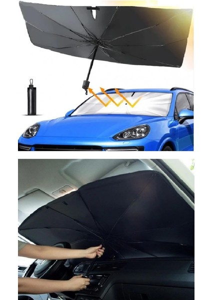 Katlanabilir Araç Ön Camı Güneş Gölge Şemsiye Araba Şemsiyesi (130X75 Cm) indirimleri