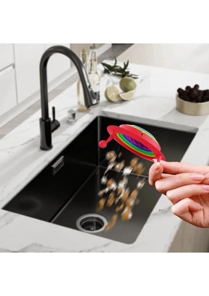 Mutfak - Banyo Lavabo Filtresi Süzgeci Gökkuşağı Kademeli Drenaj Deliği Atık Filtresi fırsatları