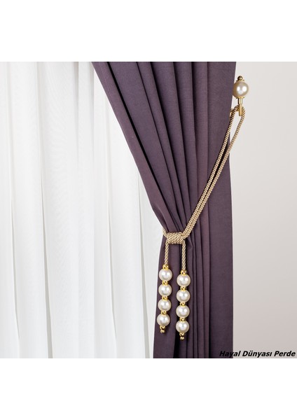 Özel Yapım Dekoratif Inci Perde Bağı Renso Braçol Takım