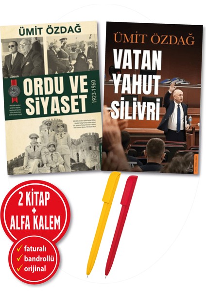 Alfa Kalem+ Ümit Özdağ 2 Kitap (Ordu ve Siyaset: 1923-1960+VATAN Yahut Silivri) Politika Yeni Destek