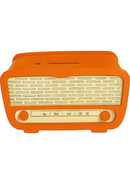 Radyo Kumbara - Ceviz Ağaçı Işleme - Turuncu