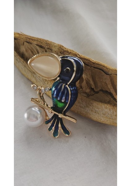 Mavi Papağan Üç Boyutlu Broş-Yaka Iğnesi-Çanta Aksesuar fiyatları