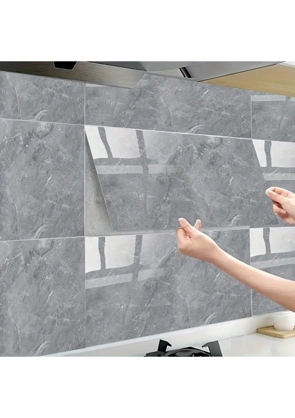 Gri Mermer Desenli Alüminyum Plastik Duvar Sticker
