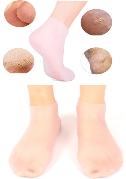 1 Çift Silikon Topuk Çorap Ayak Bakımı Çatlama Krem Çorabı modelleri
