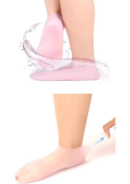 1 Çift Silikon Topuk Çorap Ayak Bakımı Çatlama Krem Çorabı fırsatları