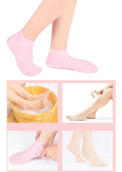 1 Çift Silikon Topuk Çorap Ayak Bakımı Çatlama Krem Çorabı indirimleri