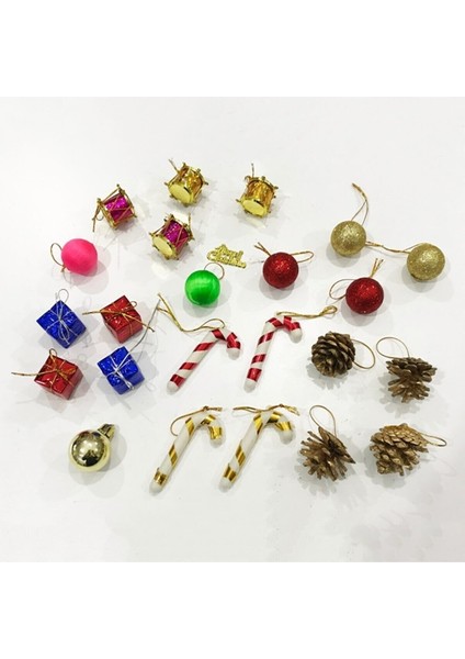 24 Adet Renkli Noel Ağacı Süsü, Yılbaşı Çam Süsleri, Dekoratif Süsler Seti fiyatları