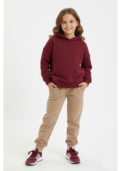 Bej Rengi 3 Iplik Manşetli Kız Erkek Çocuk Eşofman Altı BGL-ST05045 fırsatları