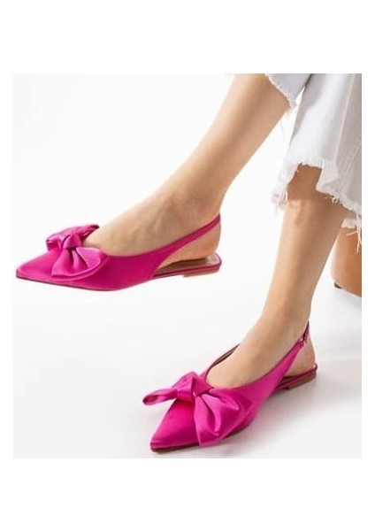 Cenya Fuşya Saten Babet Ayakkabı fiyatları