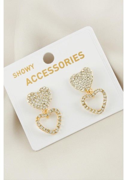 Kalp Yeni Sezon Taşlı Küpe