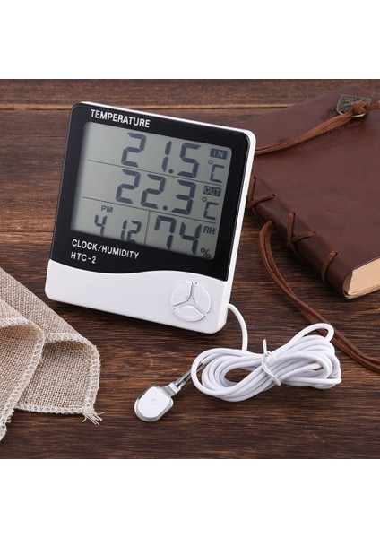 Masaüstü Iç - Dış Mekan Termometre Nem Ölçer Higrometre