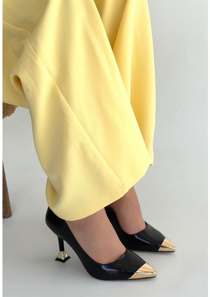 Artem Siyah Rugan Topuklu Ayakkabı modelleri