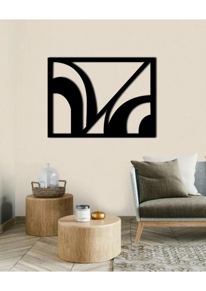 Ahşap Mdf Duvar Süs Tablo MODEL003 Siyah Renk 75X56 cm