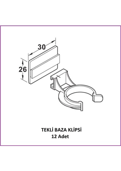 Baza Klipsi Tekli 12 Adet Beyaz indirimleri