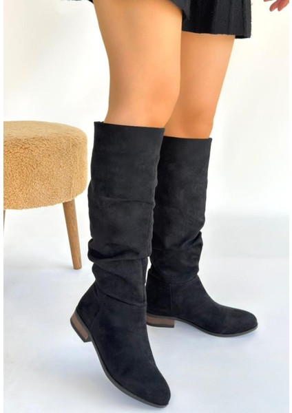 Winda Siyah Süet Körüklü Çizme modelleri