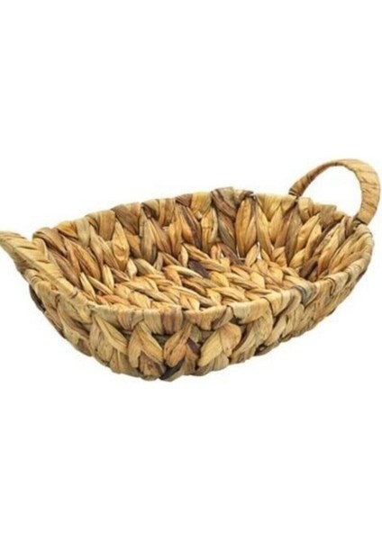 Kahverengi Oval Hasır Sepet, Şık ve Kullanışlı Ev Dekoru Aksesuarı