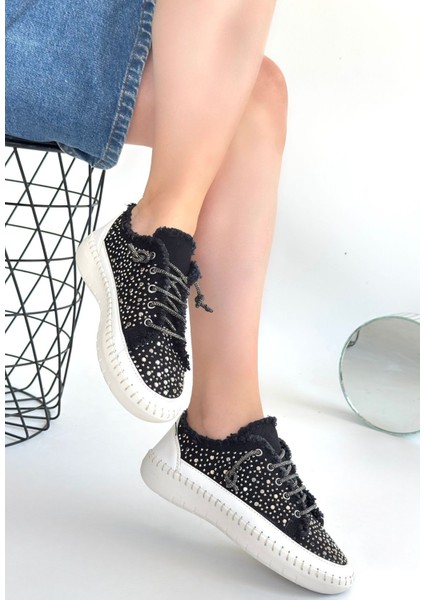 Guji Siyah Kot Bağcıklı Spor Ayakkabı