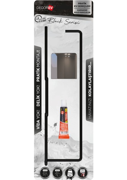 Şık Siyah Metal Rulo Havluluk, Pratik ve Dayanıklı Tasarım fırsatları