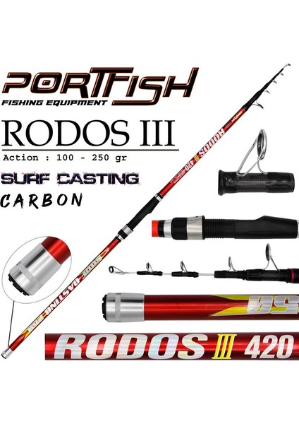 Portfish Rodos 3 Surf 420 cm Olta Kamışı 100-250 gr
