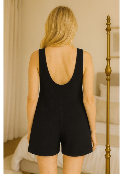 Kadın Siyah Mini Cepli Tulum Plaj Elbisesi fiyatları