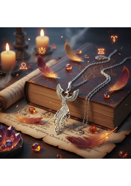 Efsanevi Zümrüdü Anka Kuşu Gümüş Kaplama Düz Zincir Kolye indirimleri