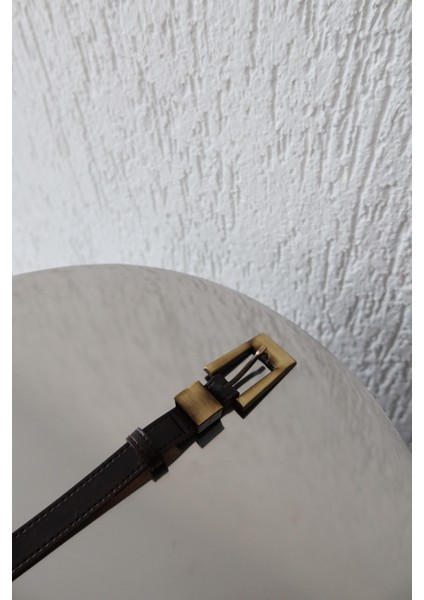 Eskitme Pirinç Tokalı Acı Kahve Ince Kemer