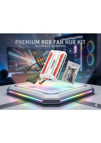 ND2806 Argb Fan ve LED Kontrolcü Hub Seti + Uzaktan Kumanda Beyaz fırsatları