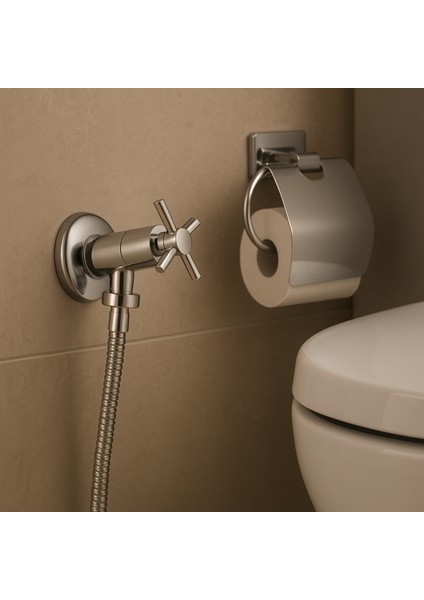 4 Çubuk Paslanmaz Krom Taharet Musluğu (Aç-Kapa) 5 Yıl Garantili